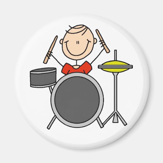 Strichmännchen Drummer Magnet (Vorne)