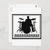 Strichmännchen DRUMMER Postkarte (Vorne/Hinten)