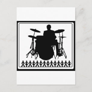 Strichmännchen DRUMMER Postkarte