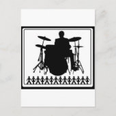 Strichmännchen DRUMMER Postkarte (Vorderseite)