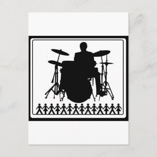Strichmännchen DRUMMER Postkarte (Vorderseite)