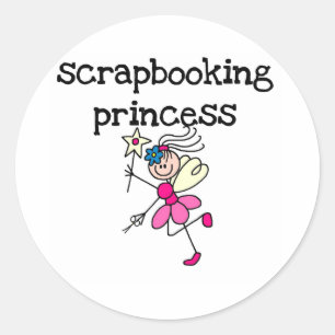 Strichmännchen-Einklebebuch-Prinzessin Runder Aufkleber