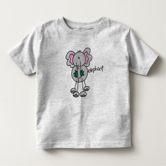 Strichmännchen-Elefant Kleinkind T-shirt (Vorderseite)