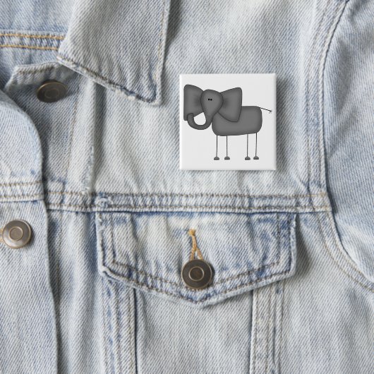 Strichmännchen-Elefant-T-Shirts und Geschenke Button (Beispiel)