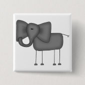 Strichmännchen-Elefant-T-Shirts und Geschenke Button (Vorderseite)