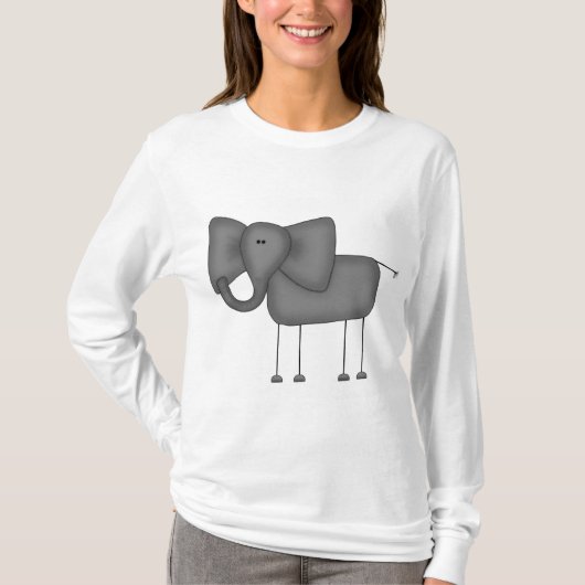 Strichmännchen-Elefant-T-Shirts und Geschenke T-Shirt (Vorderseite)