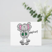 Strichmännchen Elephant Tshirts und Geschenke Postkarte (Stehend Vorderseite)
