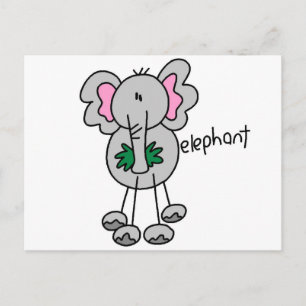 Strichmännchen Elephant Tshirts und Geschenke Postkarte