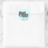 Strichmännchen Elephant Tshirts und Geschenke Runder Aufkleber (Tasche)