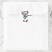 Strichmännchen Elephant Tshirts und Geschenke Runder Aufkleber (Tasche)