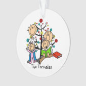 Strichmännchen Eltern, 2 Girls Holiday Ornament (Vorderseite)