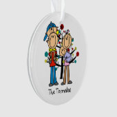 Strichmännchen Eltern, Junge, Baby-Ornament Ornament (Vorderseite)