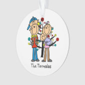Strichmännchen Eltern, Junge, Baby-Ornament Ornament (Vorderseite)