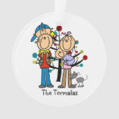 Strichmännchen Eltern, Junge, Baby-Ornament Ornament (Vorderseite)