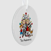 Strichmännchen Eltern, Junge Katze Akrylorische Or Ornament (Vorderseite)