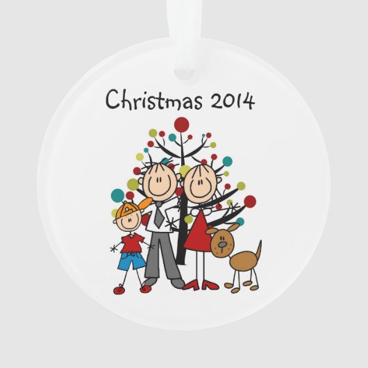 Strichmännchen-Eltern, Junge, verfolgen Ornament (Rückseite)