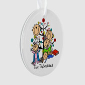 Strichmännchen Eltern, Kinder Akrylorische Ornamen Ornament (Vorderseite)