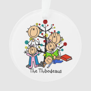 Strichmännchen Eltern, Kinder Akrylorische Ornamen Ornament