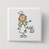 Strichmännchen-Engels-T - Shirts und Geschenke Button (Vorderseite)
