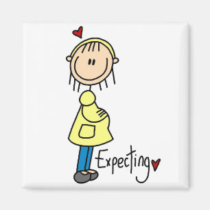 Strichmännchen erwartet Baby Magnet