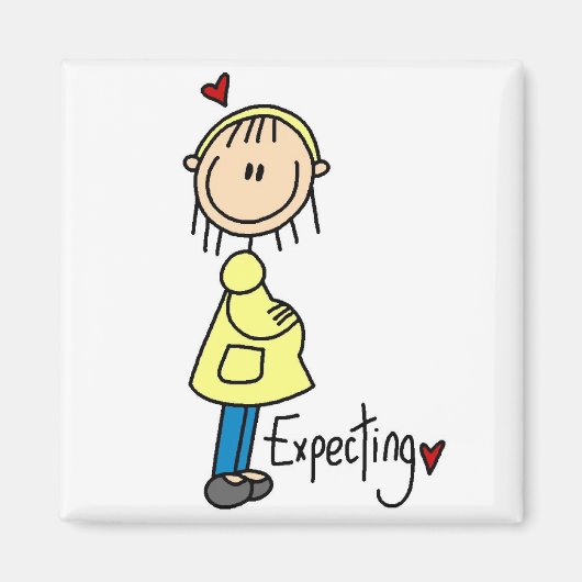 Strichmännchen erwartet Baby Magnet (Vorne)