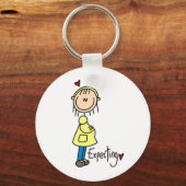 Strichmännchen erwartet Baby Schlüsselanhänger (Vorderseite)