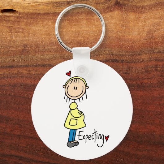 Strichmännchen erwartet Baby Schlüsselanhänger (Vorderseite)
