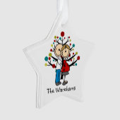 Strichmännchen Expectant Couple Holiday Ornament (Vorderseite)