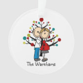 Strichmännchen Expectant Couple Holiday Ornament (Vorderseite)