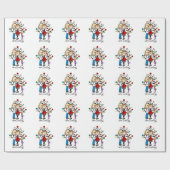 Strichmännchen Expectant Elternmädchen Geschenkpapier (Flach)