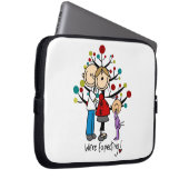 Strichmännchen Expectant Elternmädchen Laptopschutzhülle (Vorne Rechts)