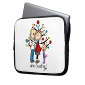 Strichmännchen Expectant Elternmädchen Laptopschutzhülle (Vorderseite Links)
