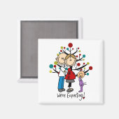 Strichmännchen Expectant Elternmädchen Magnet (Vorderseite/Rückseite)