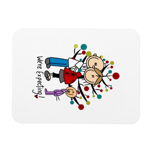 Strichmännchen Expectant Elternmädchen Magnet (Horizontal)