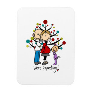 Strichmännchen Expectant Elternmädchen Magnet