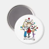 Strichmännchen Expectant Elternmädchen Magnet (Vorderseite/Rückseite)