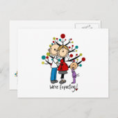 Strichmännchen Expectant Elternmädchen Postkarte (Vorne/Hinten)