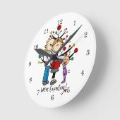 Strichmännchen Expectant Elternmädchen Runde Wanduhr (Winkel)