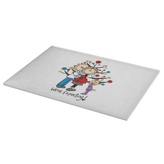 Strichmännchen Expectant Elternmädchen Schneidebrett (Ecke)