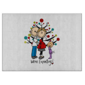 Strichmännchen Expectant Elternmädchen Schneidebrett (Vorderseite)