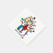 Strichmännchen Expectant Elternmädchen Serviette (Ecke)