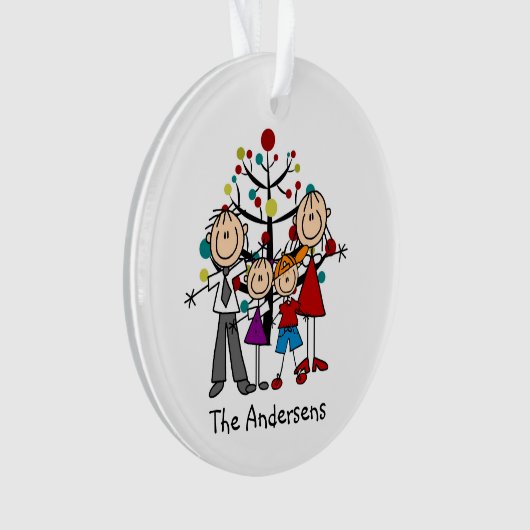 Strichmännchen-Familie der 4 Ornament (Vorderseite)