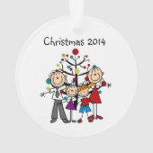 Strichmännchen-Familie der 4 Ornament (Rückseite)