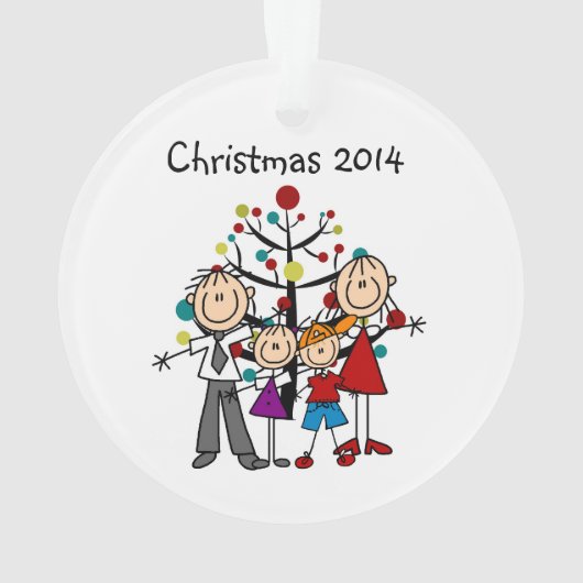 Strichmännchen-Familie der 4 Ornament (Rückseite)