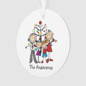 Strichmännchen-Familie der 4 Ornament (Vorderseite)