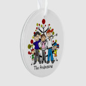 Strichmännchen-Familie der 5 Acryl-Verzierung Ornament (Vorderseite)