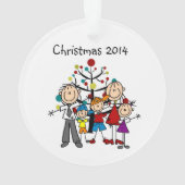 Strichmännchen-Familie der 5 Ornament (Rückseite)