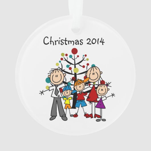 Strichmännchen-Familie der 5 Ornament (Rückseite)