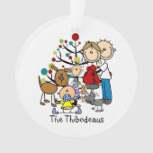 Strichmännchen-Familie, Hund, Katze Akrylverzierun Ornament (Vorderseite)