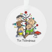 Strichmännchen-Familie mit katakryllischer Ornamen Ornament (Vorderseite)